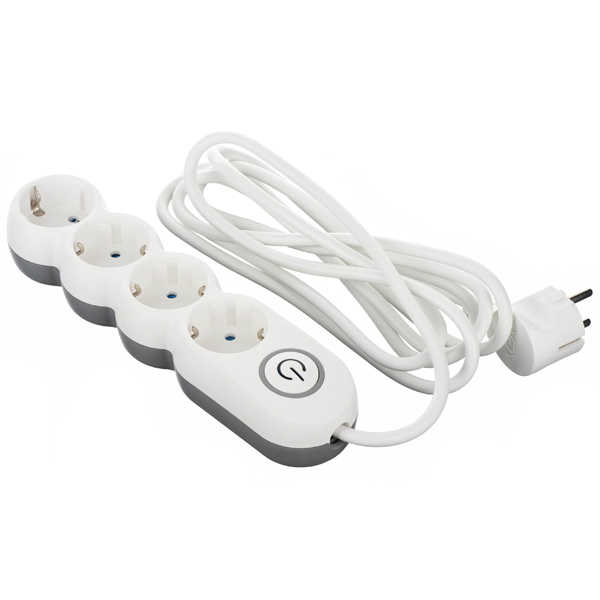 2E Power Socket 4-outlet/3M 2E-U04VESM3W White