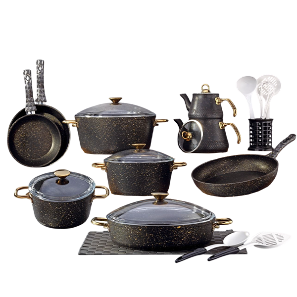 BONERA VOGUE QRANİT DUZ 21 Parça 4 mm QAZAN DƏSTİ Qara (5631)