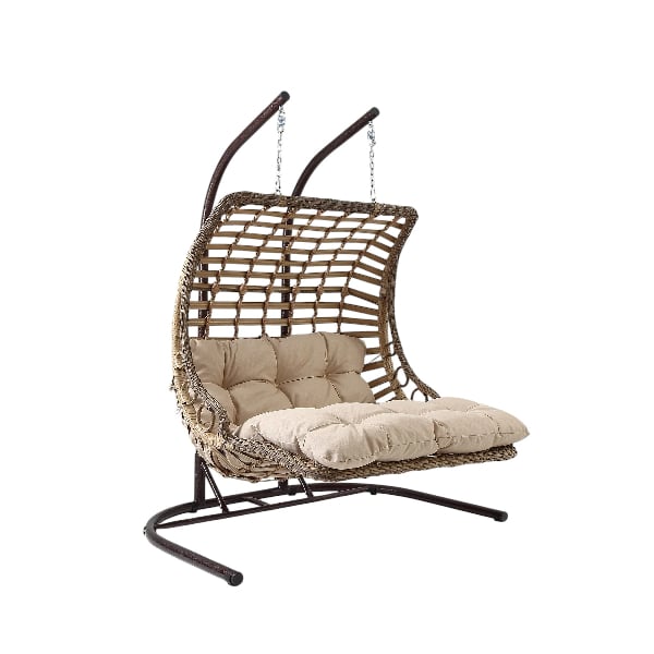Capri Swing Bodrum Cütlü Rattan Bağ - Balkon Yelləncəyi Brown