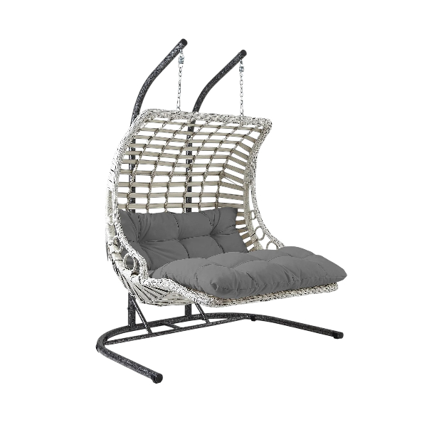 Capri Swing Bodrum Cütlü Rattan Bağ - Balkon Yelləncəyi White