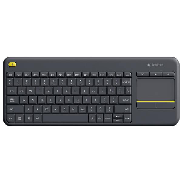 Logitech K400 Plus Media Wireless Keyboard+Touch Control Black