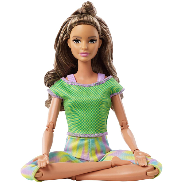 Toys Doll Barbie Made to Move Doll with 22 Flexible Joints and Long Wavy Brunette Hair Wearing Athleisure wear FTG80 (GXF05)