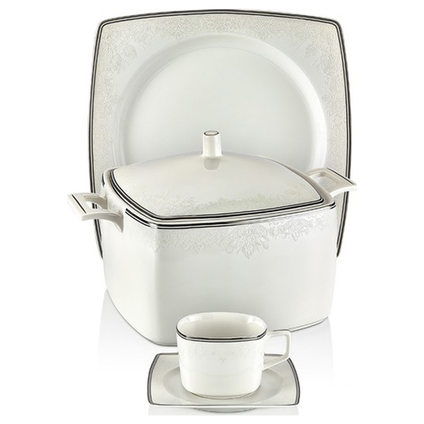 Schafer (SHF4021) kare bone dinner set-85 pcs (8699131727287)