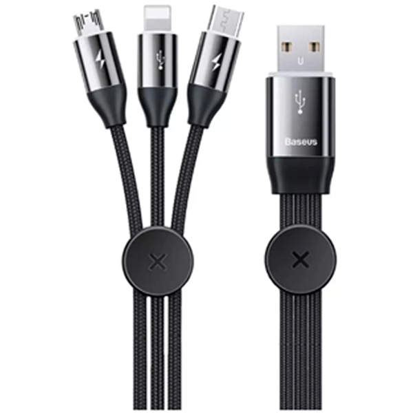 Baseus Car Co-sharing 3 in 1 Cabel CAMLT-FX01 Black