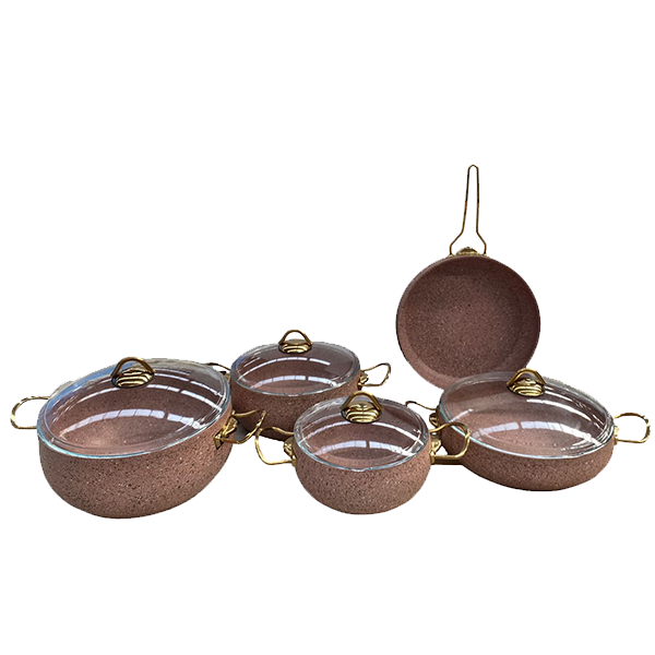 BONERA VOGUE QRANİT 9 PARÇA QAZAN DƏSTİ Pembe Tombo (4731)