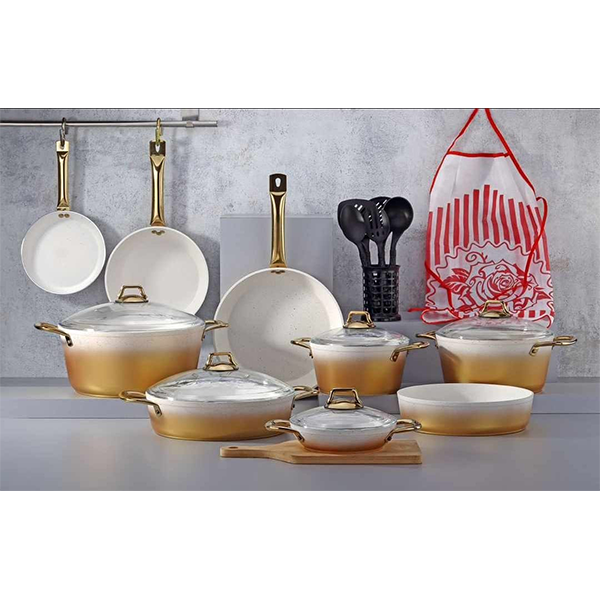 SHOSMAN QAZAN DƏSTİ 21 PARÇA Beyaz Gold (5097)