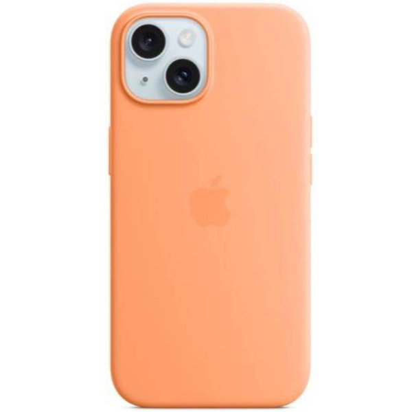 Apple Iphone 15 Silicone Case with MagSafe MT0W3ZMA Orange Sorbet