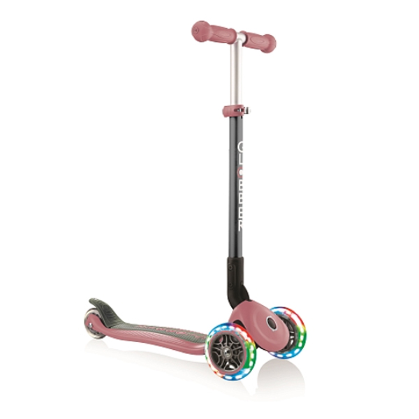 Globber PRIMO FOLDABLE LIGHTS PASTEL PINK WITH ANODIZED TBAR (432-210-2)