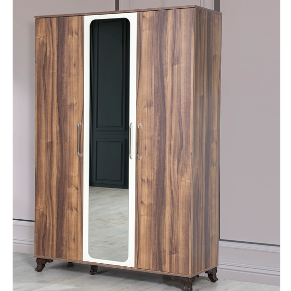 Woodpecker Mira dolab 3 qapı Hareliceviz krem