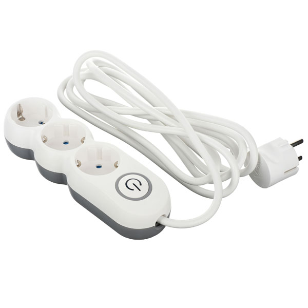 2E Power Socket 3-outlet/3M 2E-U03VES3M White
