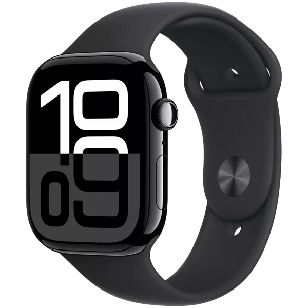 Apple Watch Series 10 GPS 42mm Jet Black Aluminium Case with Black Sport Band S/M