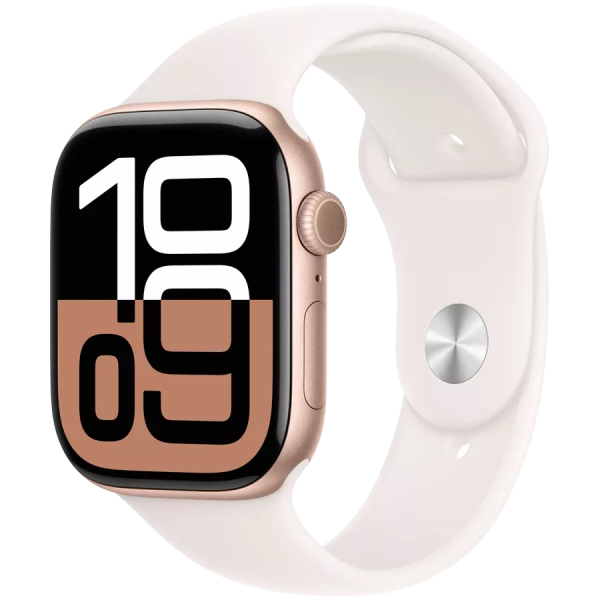Apple Watch Series 10 GPS 46mm Rose Gold Aluminium Case with Light Blush Sport Band M/L