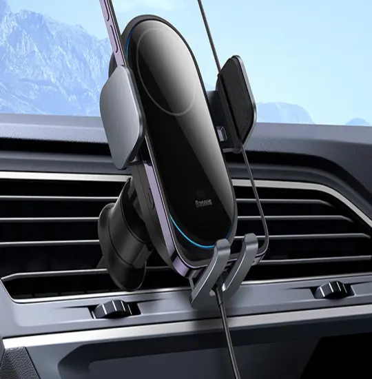 Baseus Light Chaser Wireless Charging Electric Car Mount 15W C40355900121-00 Black