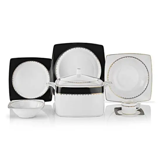 Schafer (shf4032) kare bone dinner set 85 pcs (8699131609651)