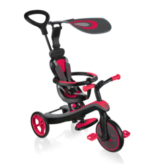 Globber EXPLORER TRIKE 4 IN 1 RED WITH HEADREST (632-102-3)