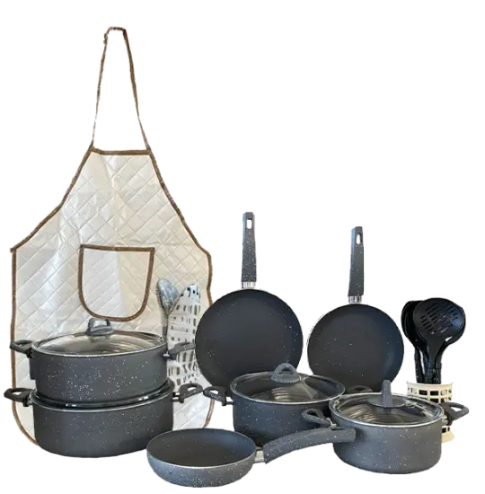 ESSEN POTLISA BIO QRANİT QAZAN DƏSTİ 21 PARÇA Grey