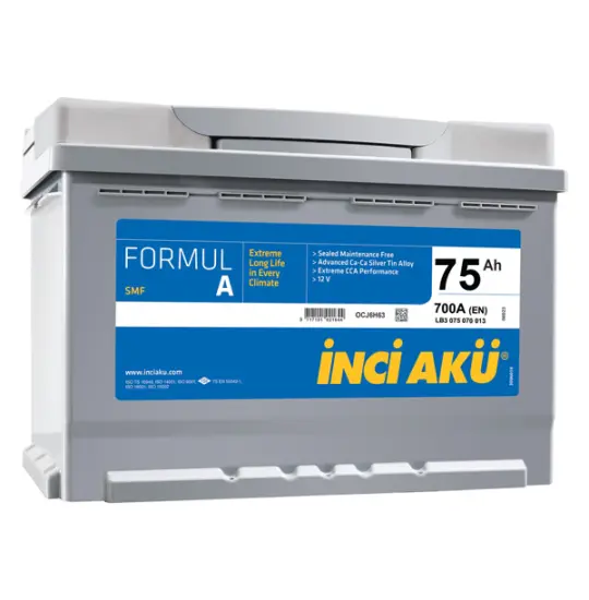 İNCİ AKÜ 75 Ah FormulA R+