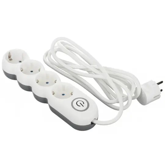 2E Power Socket 4-outlet/3M 2E-U04VESM3W White