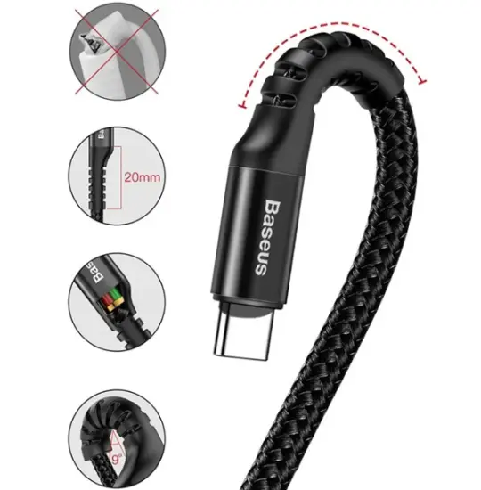 Baseus Fish Eye Spring Data Cable USB to Type-C 1M CATSR-01 Black