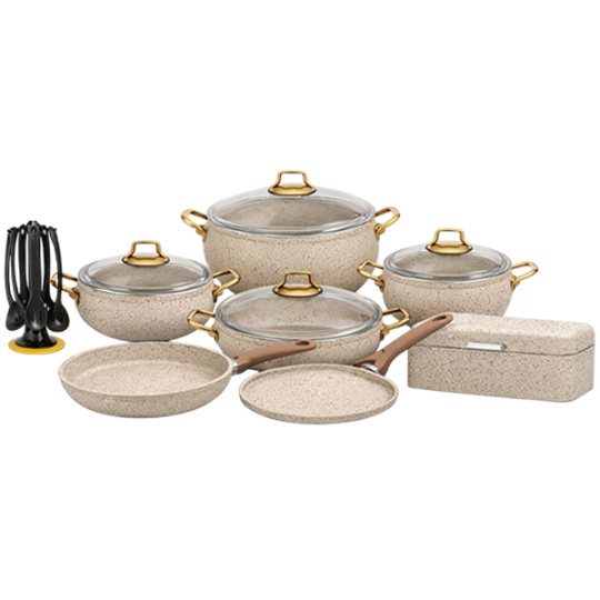 SHOSMAN QAZAN DƏSTİ  17 PARÇA Krem (5893)