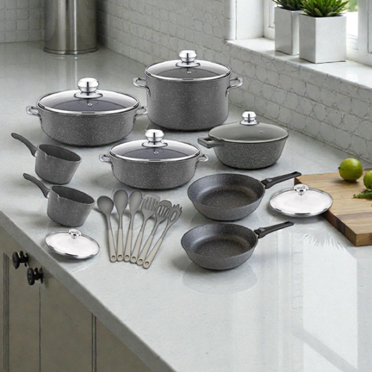 SHOSMAN QAZAN DƏSTİ  QRANİT 21 PARÇA Grey 4mm