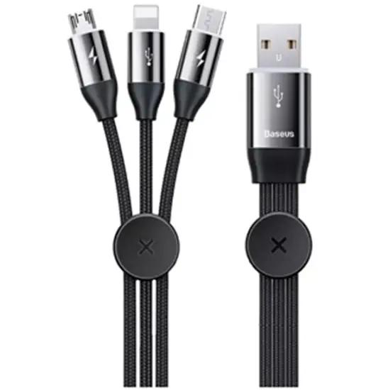 Baseus Car Co-sharing 3 in 1 Cabel CAMLT-FX01 Black