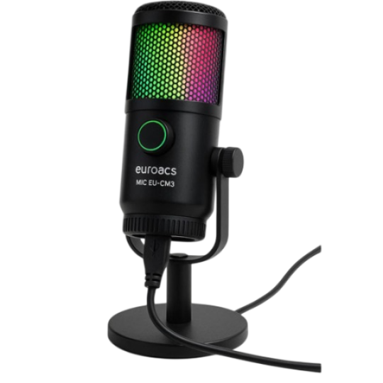 Microphone Streaming Euroacs RGB EU-CM3 Black