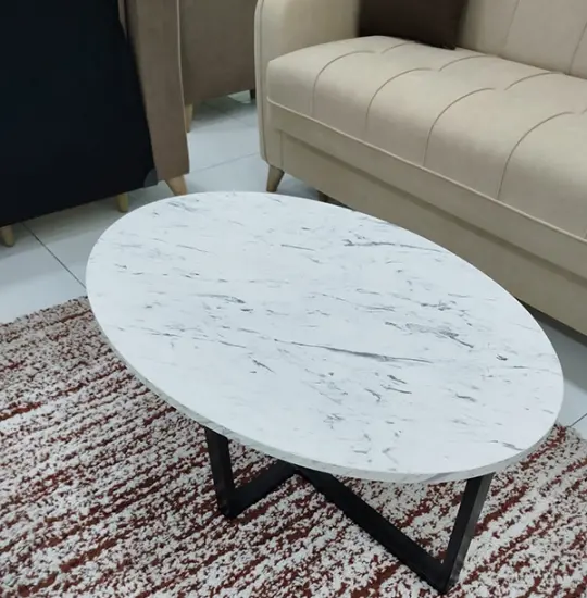 Jurnal masa SALOGLU Safir Mərmər Textura/Metal Ayaq
