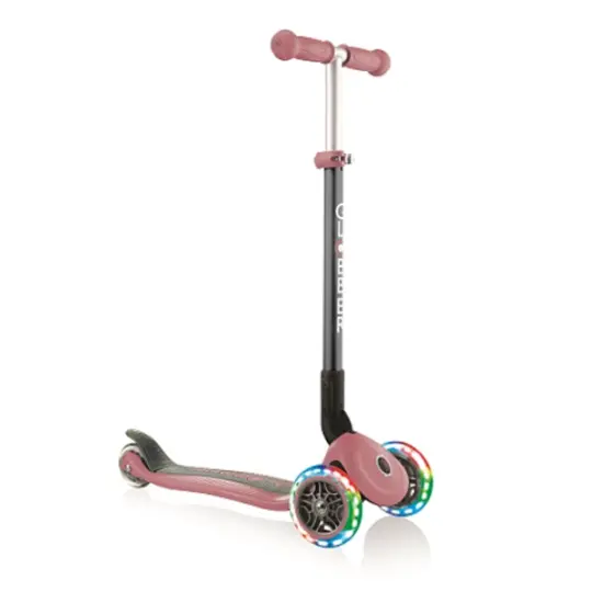 Globber PRIMO FOLDABLE LIGHTS PASTEL PINK WITH ANODIZED TBAR (432-210-2)