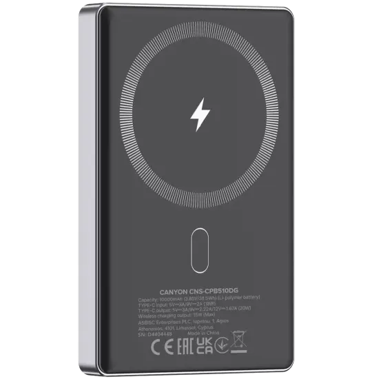 Canyon Wireless Magnetic OnPower 510 CNS-CPB510DG 10000 Dark Gray