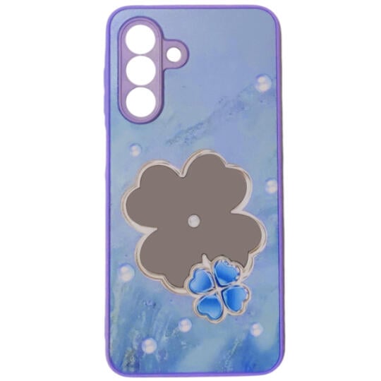 Samsung Galaxy A26 case Silicon Flower with Mirror Blue