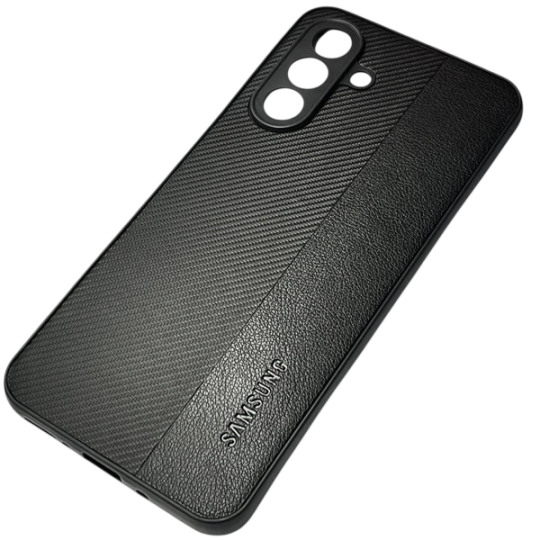 Samsung Galaxy A36 case Leather Carbon  Vertical Black