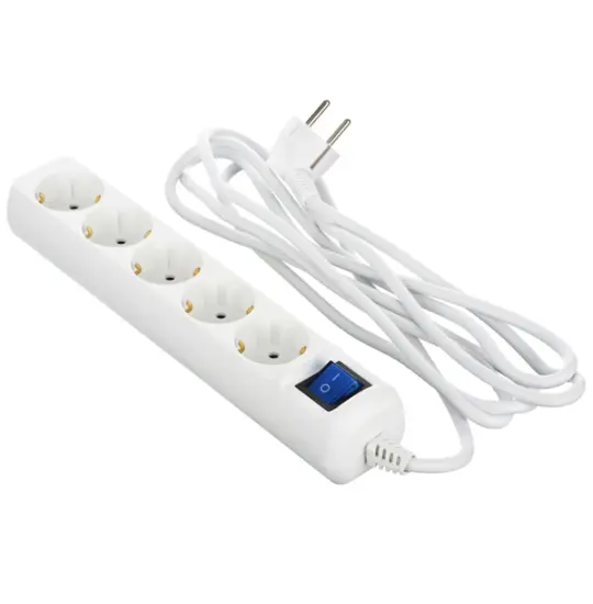 2E Power Socket 5-outlet/3M 2E-U05ESM3W White