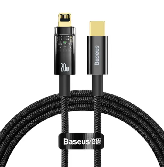 Baseus USB Iphone Explorer Series Fast Charging Data Cable Type-C to iP 20W CATS000001 Black