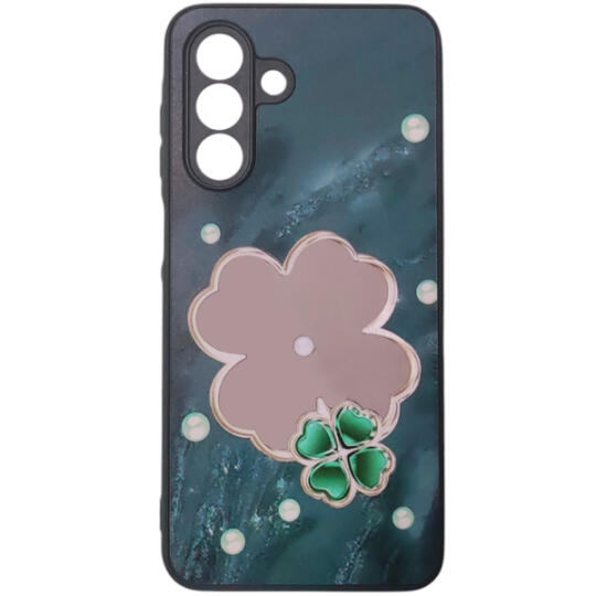 Samsung Galaxy A26 case Silicon Flower with Mirror Green