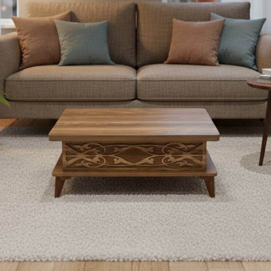 Журнальный стол TRANSFORMER SEHIRLI 95x60 HARELİ CEVİZ EMSO