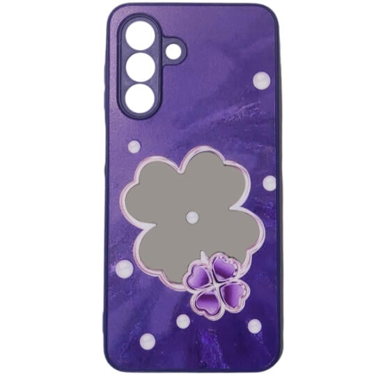 Samsung Galaxy A26 case Silicon Flower with Mirror Purple