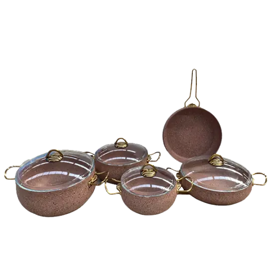 BONERA VOGUE QRANİT 9 PARÇA QAZAN DƏSTİ Pembe Tombo (4731)