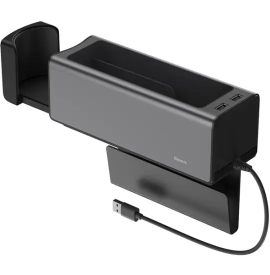 Baseus Car Armrest Console Deluxe Metal USB Power Supply CRCWH-A01 Black