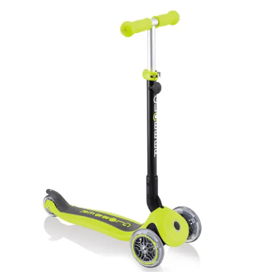 Globber JUNIOR FOLDABLE LIGHTS LIME GREEN WITH ANODIZED TBAR (437-106)