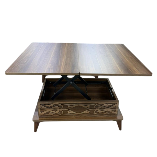 Журнальный стол TRANSFORMER SEHIRLI 95x60 HARELİ CEVİZ EMSO
