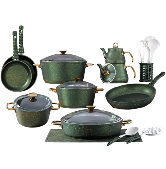 BONERA VOGUE QRANİT DUZ 21 Parça 4 mm QAZAN DƏSTİ Yaşıl(5632)