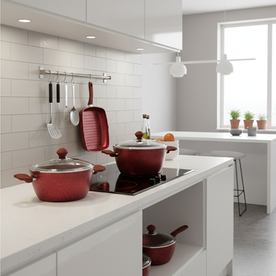 Martef Granit – 7 предметов, бордовый цвет