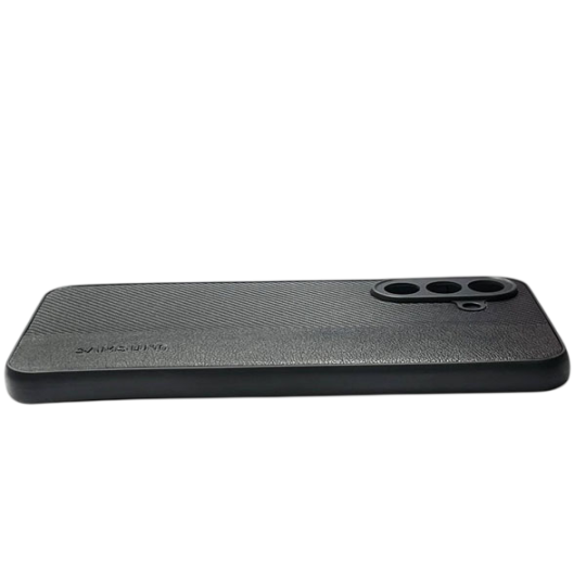 Samsung Galaxy A36 case Leather Carbon  Vertical Black
