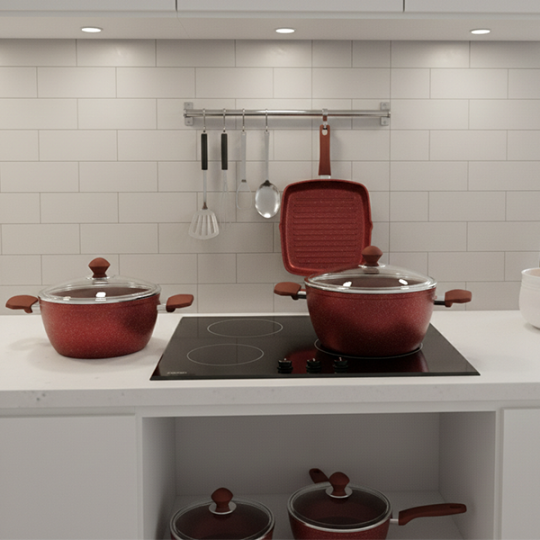 Martef Granit – 7 предметов, бордовый цвет