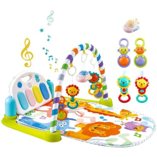 Toys Carpet for Children Baby`s Piano Gym Mat with Bluetooth 9952B Green