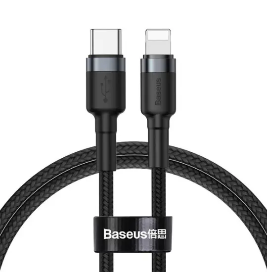 Baseus Iphone Cafule Cable Type-C to Lightning PD 20W 1M CATLKLF-G1 Black