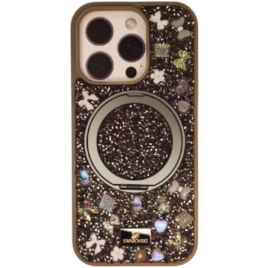Iphone 16 Pro case Swarovski Diamonds Beaty Magsafe Gray
