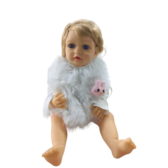 Doll For Love JX300 Сlothes Wool Dresses with Fur White
