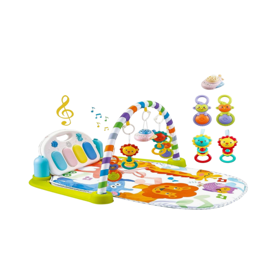 Toys Carpet for Children Baby`s Piano Gym Mat with Bluetooth 9952C Blue